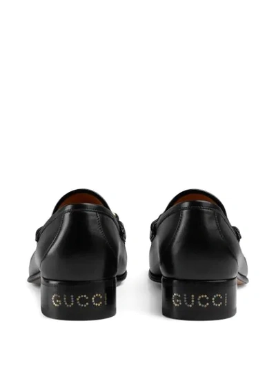 Shop Gucci Leather Moccasin With Gg In Black