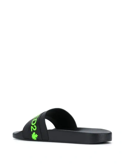 Shop Dsquared2 Logo Slides In Black