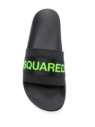 Shop Dsquared2 Logo Slides In Black