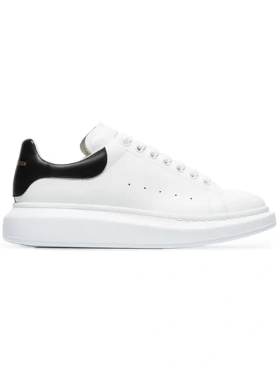ALEXANDER MCQUEEN WHITE CHUNKY LEATHER SNEAKERS - 白色