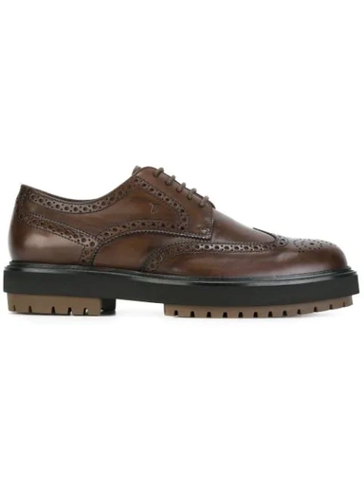 Shop Tod's Classic Brogues - Brown
