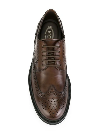 Shop Tod's Classic Brogues - Brown