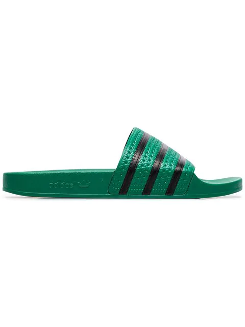 adidas green flip flops