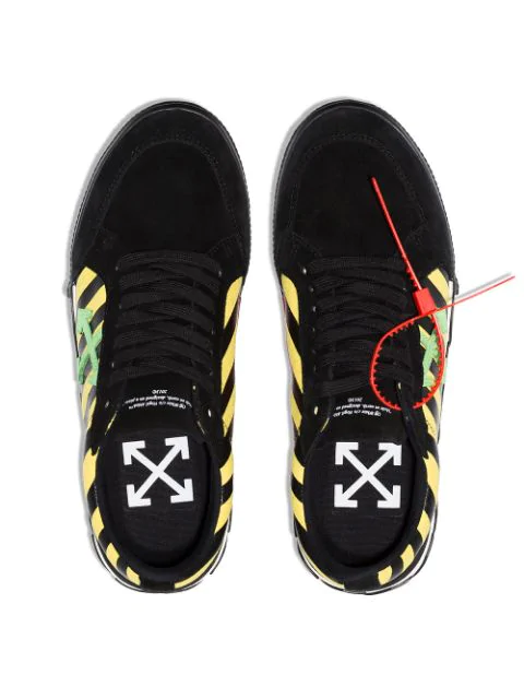 off white black and yellow shoes