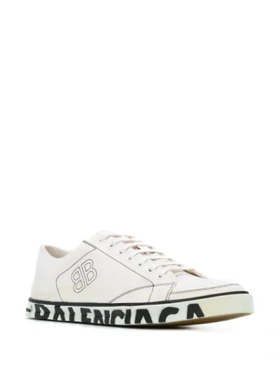 BALENCIAGA SIDE LOGO SNEAKERS - 白色