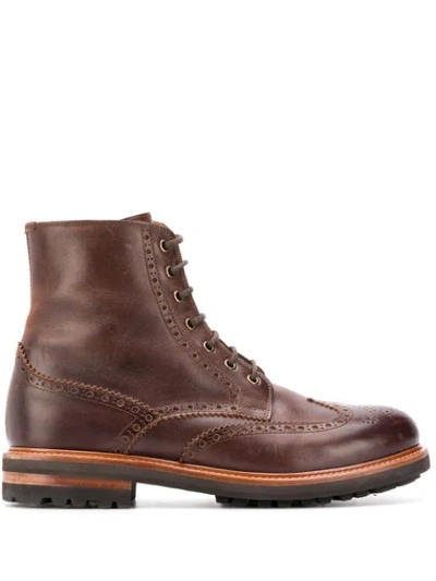 Shop Brunello Cucinelli Brogue Detail Boots In C6555