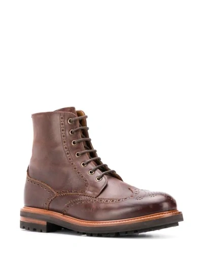 Shop Brunello Cucinelli Brogue Detail Boots In C6555