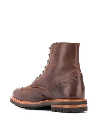 Shop Brunello Cucinelli Brogue Detail Boots In C6555