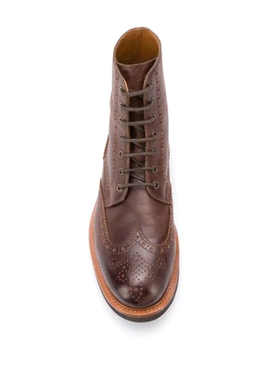 Shop Brunello Cucinelli Brogue Detail Boots In C6555