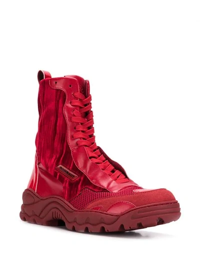 Shop Rombaut Lace-up Sneaker Boots In Red