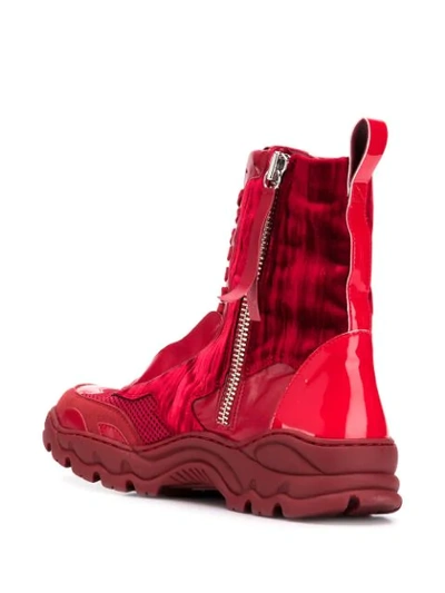 Shop Rombaut Lace-up Sneaker Boots In Red