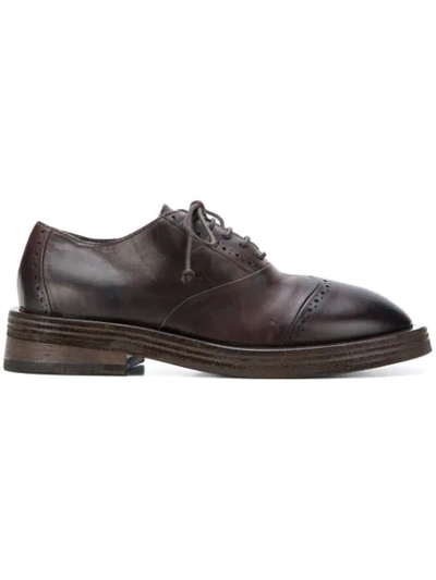 Shop Marsèll Classic Embroidered Brogues In Brown