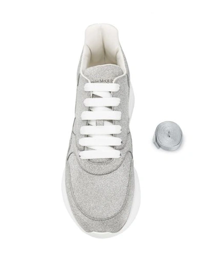 Shop Alexander Mcqueen Oversized Sneakers In Silver