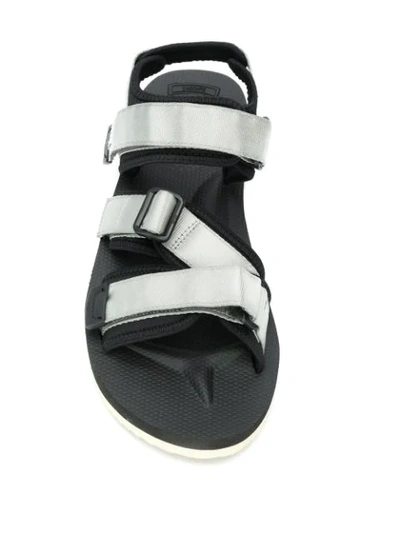 Shop Suicoke Touch Strap Sandals In Grey