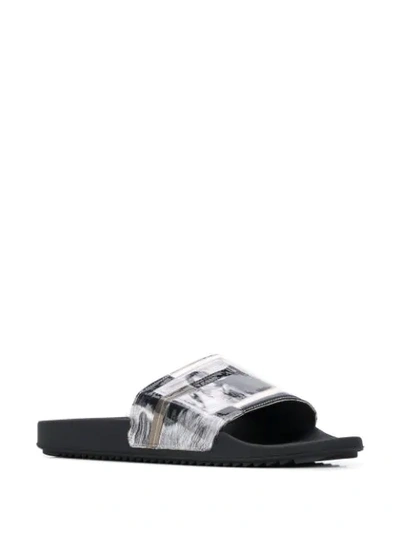 Shop Rick Owens Drkshdw Frayed Edge Slides In Neutrals