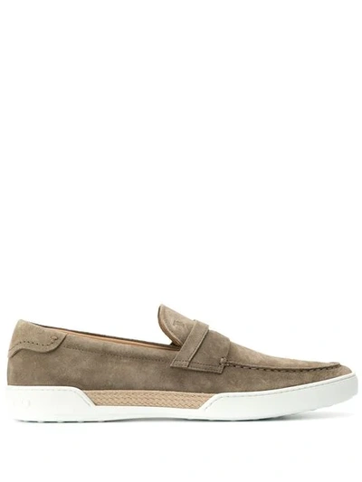 Shop Tod's Slip-on-sneakers Im Loafer-stil - Grau In Grey