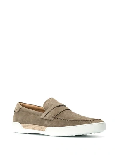 Shop Tod's Slip-on-sneakers Im Loafer-stil - Grau In Grey