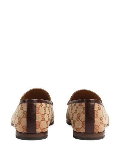 Shop Gucci Men's  Jordaan Gg Canvas Loafer In Brown