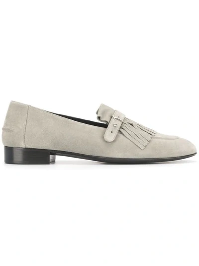 Shop Giuseppe Zanotti Design Fringe Detail Loafers - Grey