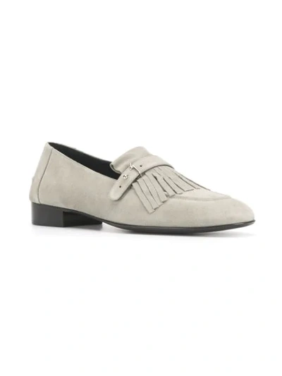 Shop Giuseppe Zanotti Design Fringe Detail Loafers - Grey