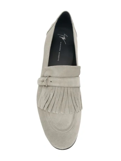 Shop Giuseppe Zanotti Design Fringe Detail Loafers - Grey