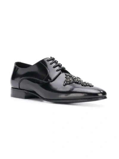 Shop Dolce & Gabbana Cameron Swarovski Cross Derby Shoes In Black