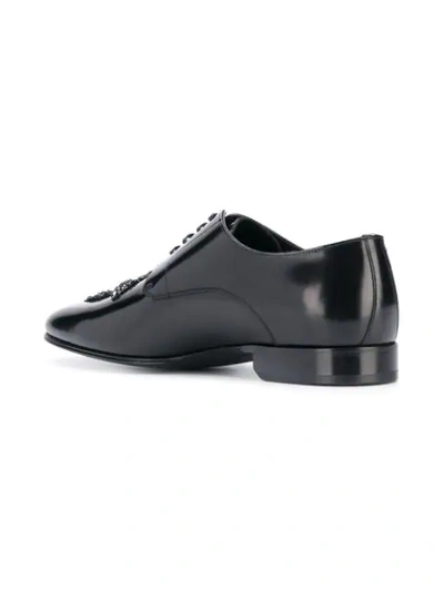 Shop Dolce & Gabbana Cameron Swarovski Cross Derby Shoes In Black