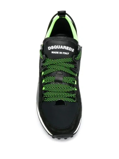 Shop Dsquared2 Lace Up Logo Sneakers In Black