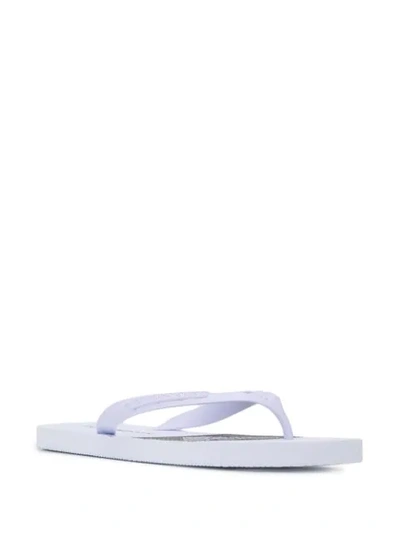 Shop Emporio Armani Logo Flip Flops In White