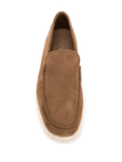 Shop Tod's Classic Espadrille Loafers - Brown