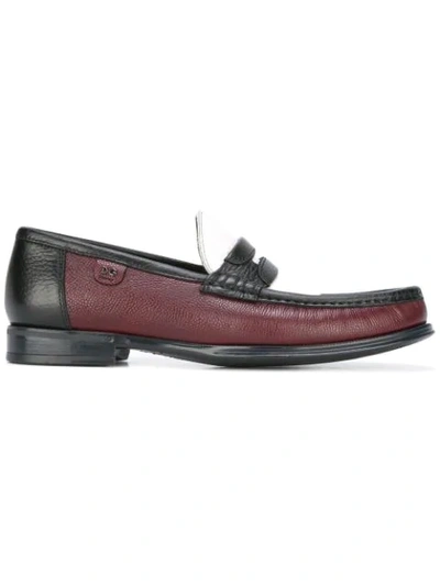 Shop Dolce & Gabbana Brushed Leather Loafers In Red