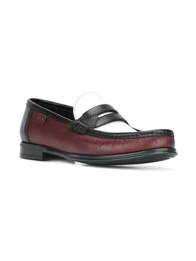 Shop Dolce & Gabbana Brushed Leather Loafers In Red