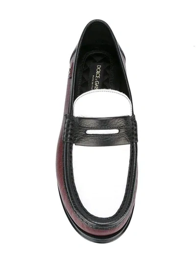 Shop Dolce & Gabbana Brushed Leather Loafers In Red