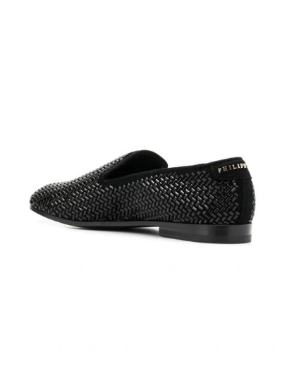 Shop Philipp Plein Luxury Man Loafers In Black
