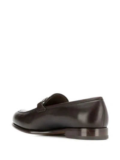 Shop Ferragamo Gancini Loafers In Brown