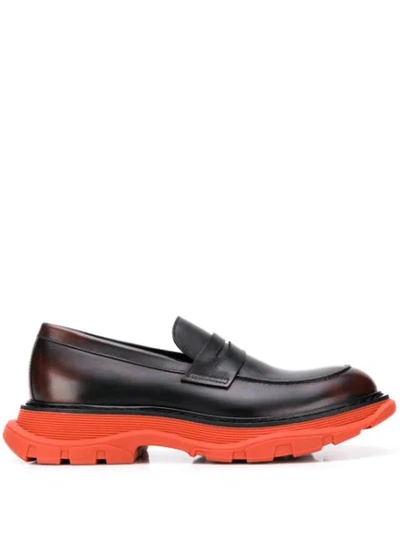 Shop Alexander Mcqueen Chunky Sole Loafers In Brown