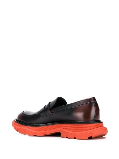 ALEXANDER MCQUEEN CHUNKY SOLE LOAFERS - 棕色