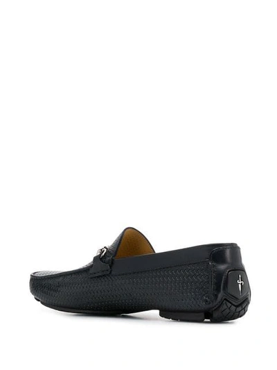Shop Cesare Paciotti Weaved Style Loafers In Blue