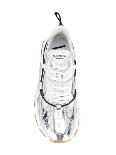 Shop Valentino 'bounce' Sneakers In Metallic