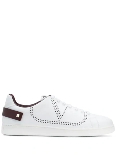 Shop Valentino Rockstud Backnet Sneakers In White