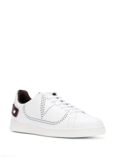 Shop Valentino Rockstud Backnet Sneakers In White