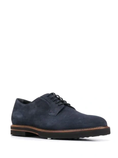 Shop Tod's Suede Derby Shoes In Blue