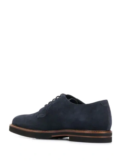 Shop Tod's Suede Derby Shoes In Blue