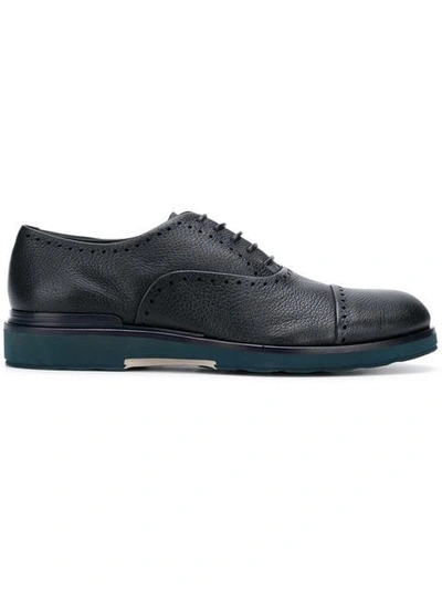 Shop Giorgio Armani Contrast Sole Brogues In Night