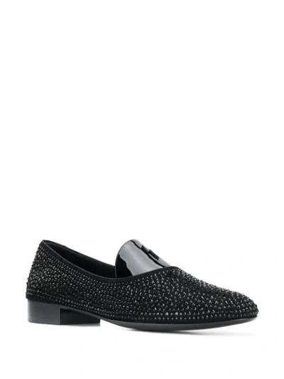 Shop Giuseppe Zanotti David Flash Loafers In Black