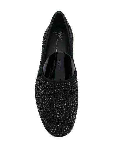 Shop Giuseppe Zanotti David Flash Loafers In Black