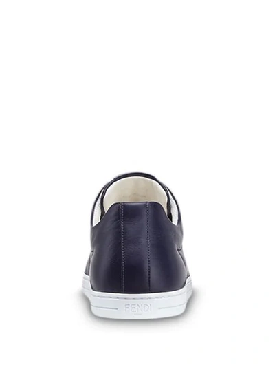 Shop Fendi Ff Embossed Sneakers In F16xm-new Indaco+new Indac