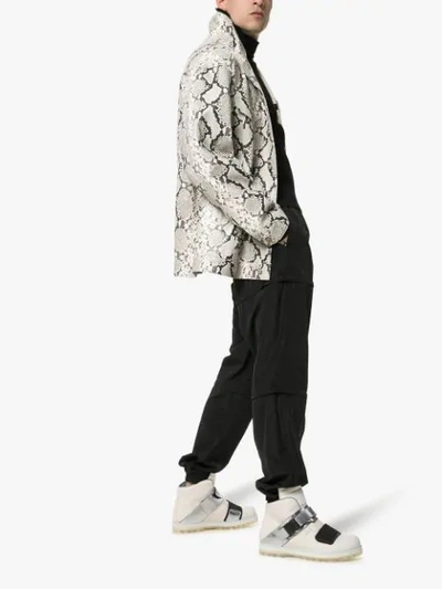 RICK OWENS 白色和银色金属登山皮靴 - WHITE