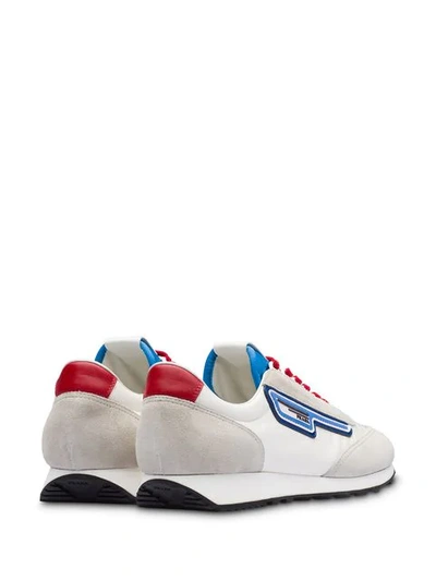 Shop Prada Colour-block Logo Sneakers In Grey