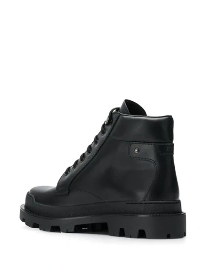 PRADA LACE-UP HIKING BOOTS - 黑色